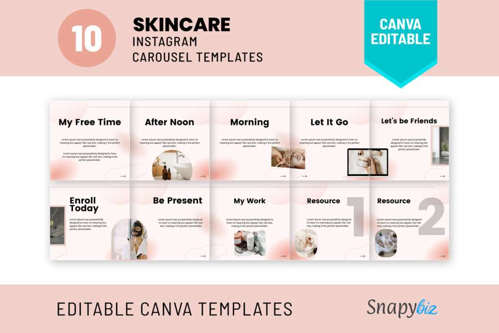 skincare instagram carousel template