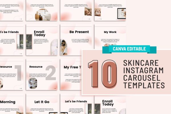 10 Skincare Instagram Carousel Template Feature Images 1 Skincare instagram carousel template