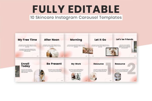 10 Skincare Instagram Carousel Template Feature Images 4 Skincare instagram carousel template