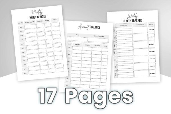 Home Management Planner Black And White 1 Home management binder | household binder