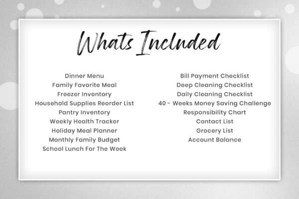 Home Management Planner Black And White 5 Home management binder | household binder