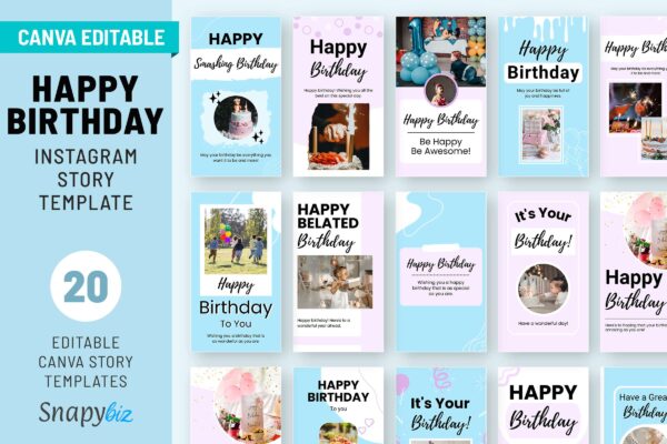Instagram Story Birthday Template Aesthetic birthday instagram story