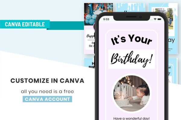 Instagram Story Birthday Template 2 Aesthetic birthday instagram story