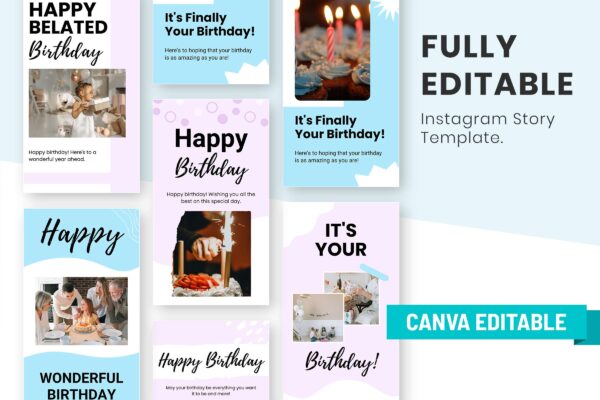 Instagram Story Birthday Template 3 Aesthetic birthday instagram story