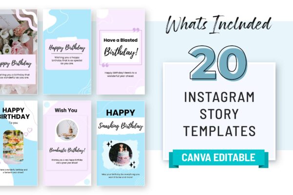 Instagram Story Birthday Template 6 Aesthetic birthday instagram story
