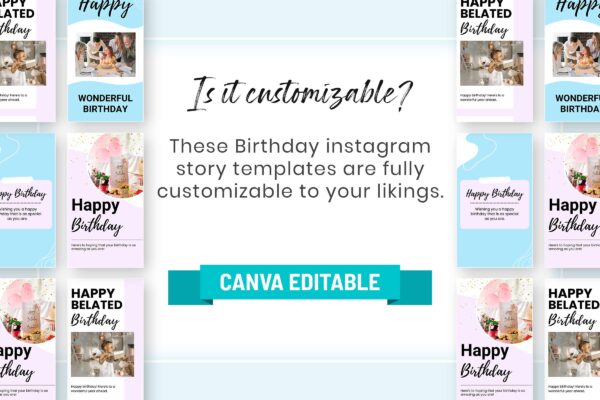 Instagram Story Birthday Template 7 Aesthetic birthday instagram story