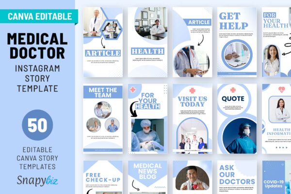 Medical instagram canva story template