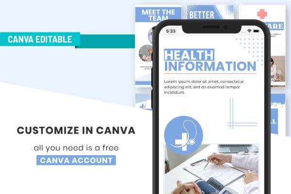 Medical instagram canva story template