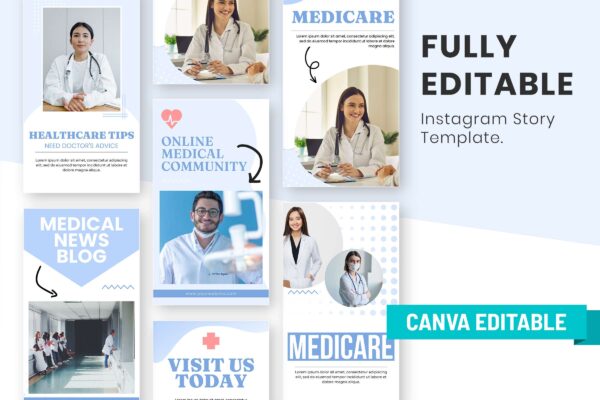 Medical instagram canva story template