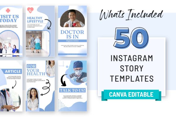 Medical instagram canva story template