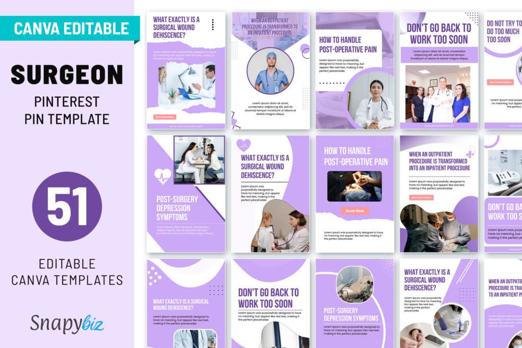 surgeon pinterest canva pin template