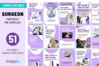 surgeon pinterest canva pin template