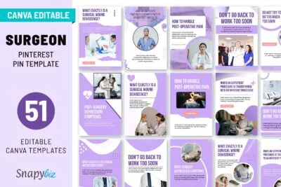 surgeon pinterest canva pin template