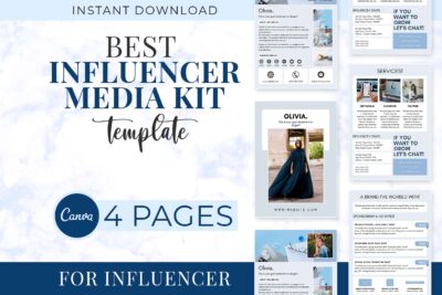 influencer media kit canva templates