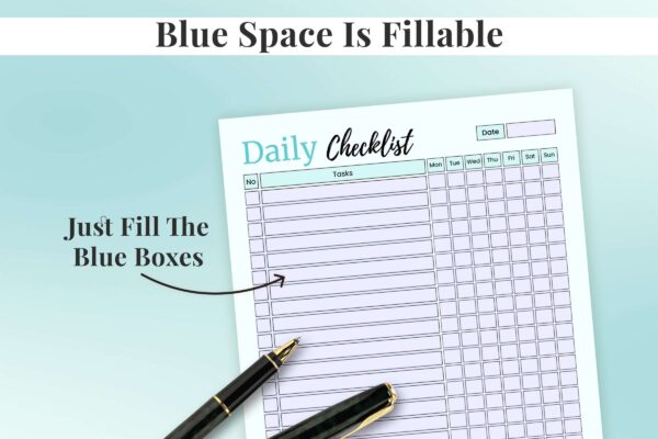 Printable daily checklist