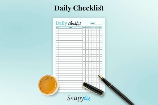 Printable daily checklist