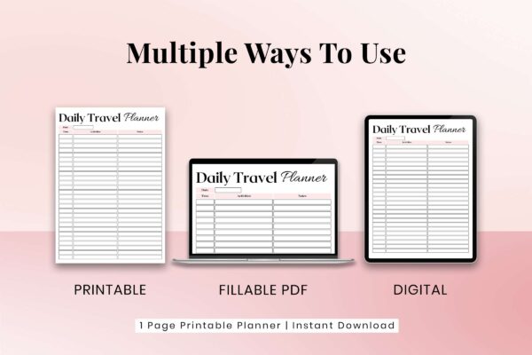 Daily Travel Planner Feature Image 3 Daily road trip printable planner