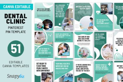 dental clinic pinterest canva pins template