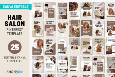 hair salon pinterest canva pins templates
