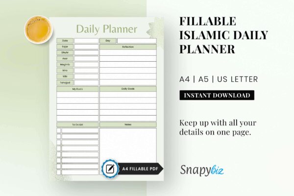 Islamic Daily Planner Feature Image Islamic planner