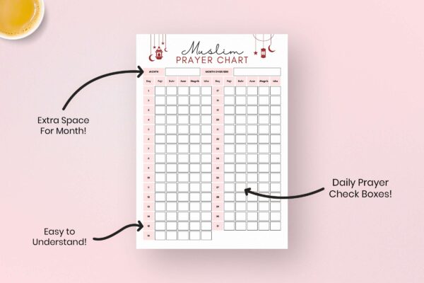 Muslim Prayer Chart Feature Image 2 Salah tracker | ramadan planner pdf