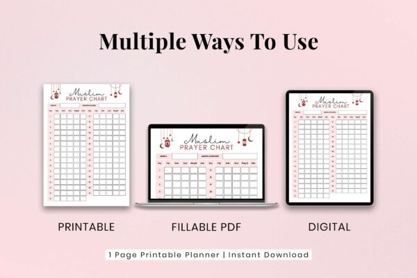Muslim Prayer Chart Feature Image 4 Salah tracker | ramadan planner pdf