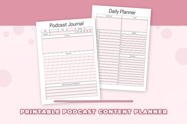 Printable Podcast Content Planner 1 Podcast content management planner