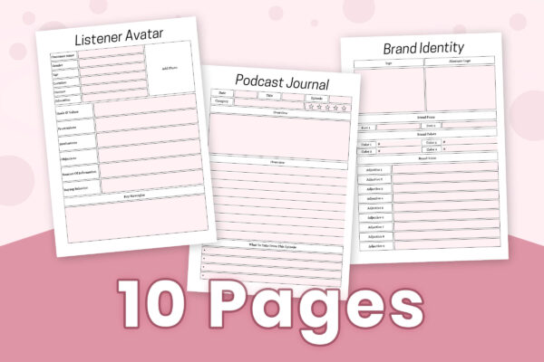Printable Podcast Content Planner 2 Podcast content management planner