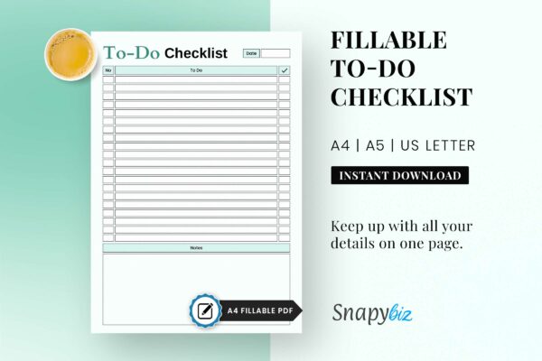 To Do Checklist Feature Image To do checklist printable planner pdf