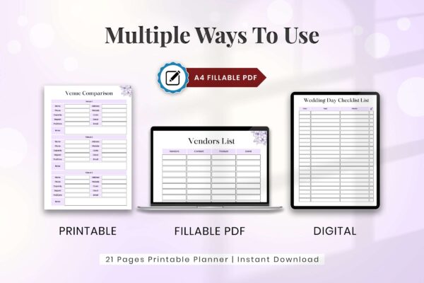 Wedding Printable Planner Feature Image 9 2 Wedding planner book