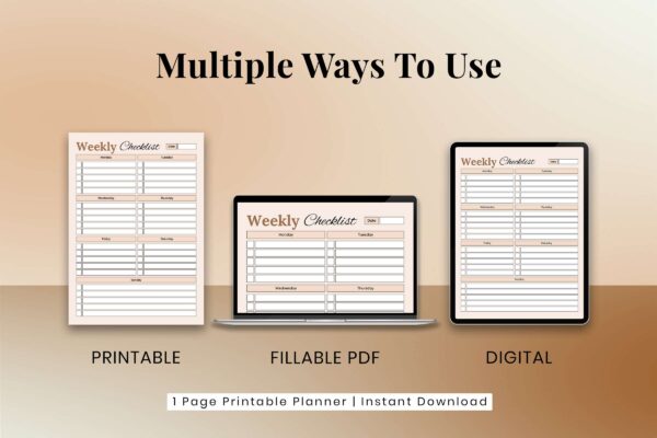 Weekly Checklist Feature Image 3 Weekly checklist printable pdf