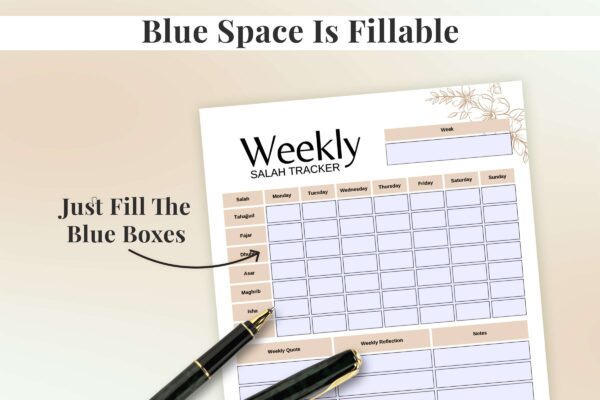 Weekly salah tracker