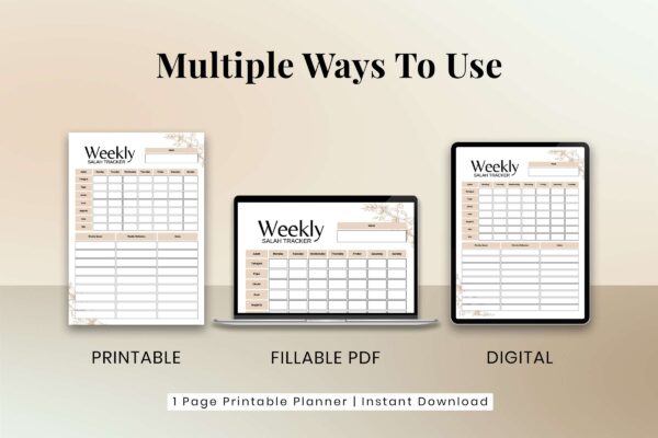Weekly salah tracker