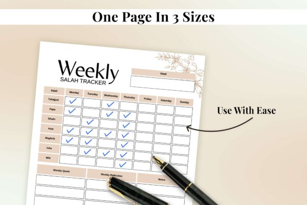 Weekly salah tracker
