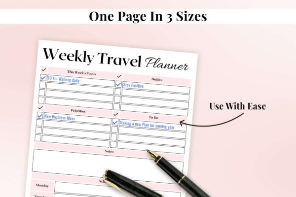 Weekly Travel Planner Feature Image 4 Weekly travel printable planner