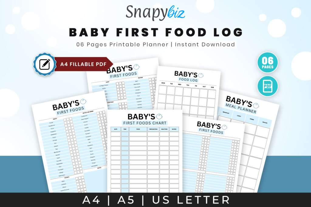 fillable baby food printable planner (copy)