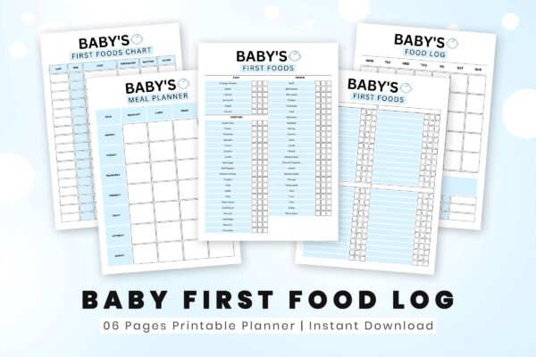 Fillable baby food printable planner (copy)