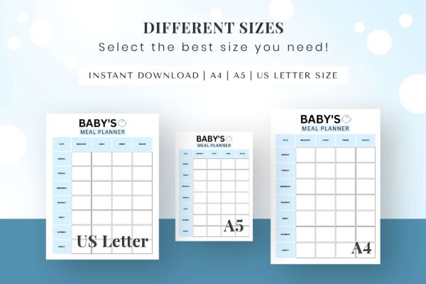Fillable baby food printable planner (copy)