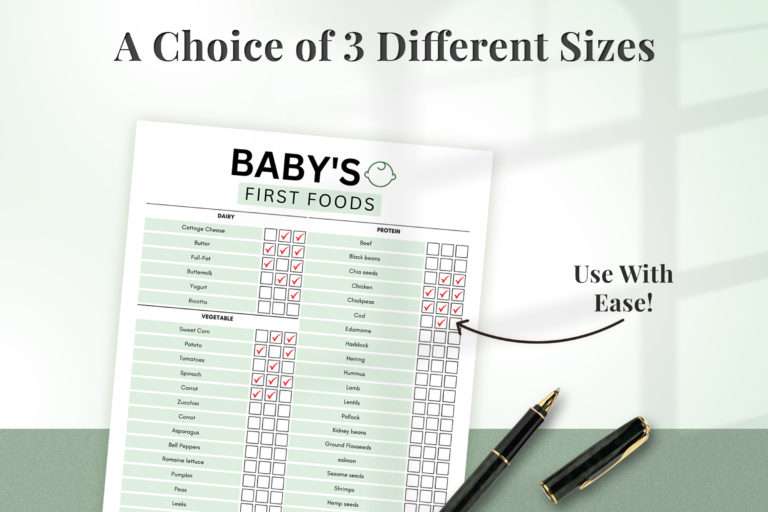Fillable Baby Food Planner
