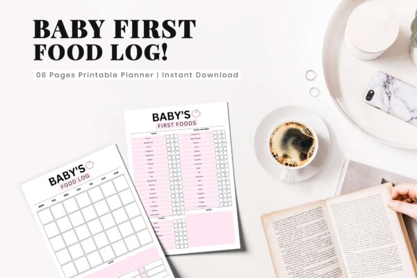 Fillable baby food printable planner