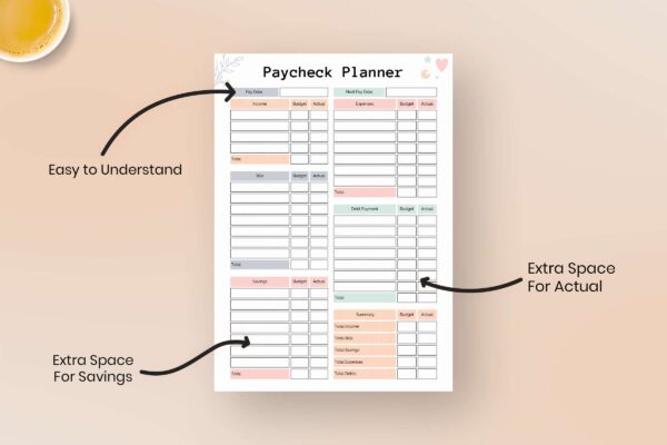 Boho Paycheck Planner Feature Image 1 Paycheck budget printable planner