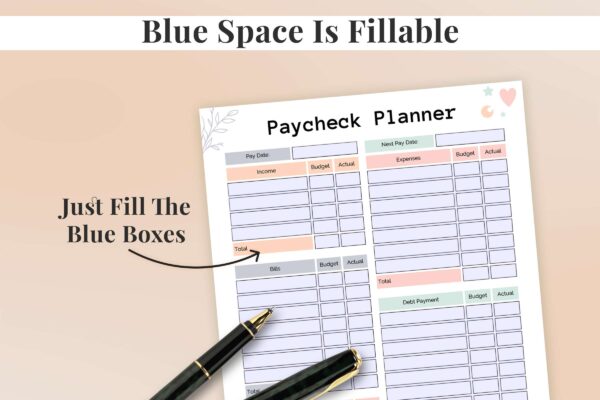 Boho Paycheck Planner Feature Image 2 Paycheck budget printable planner