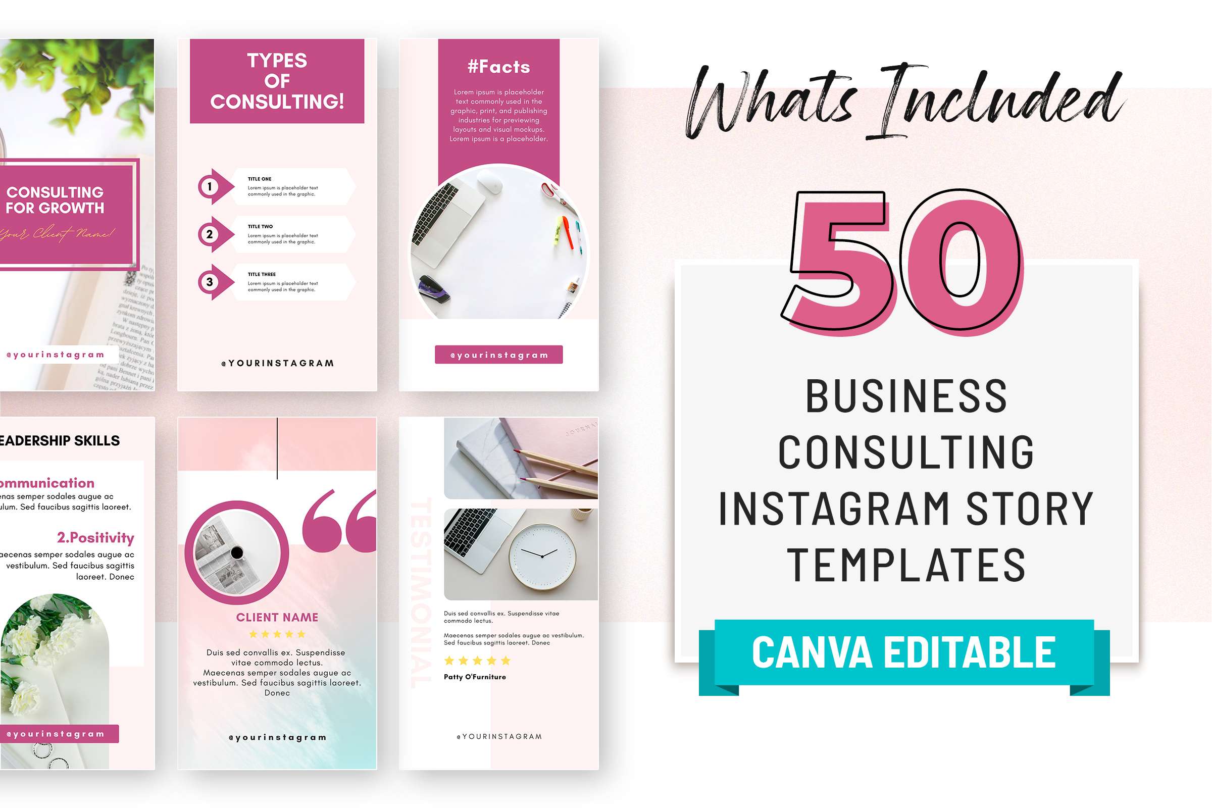 Business Consultant Instagram Canva Story Templates