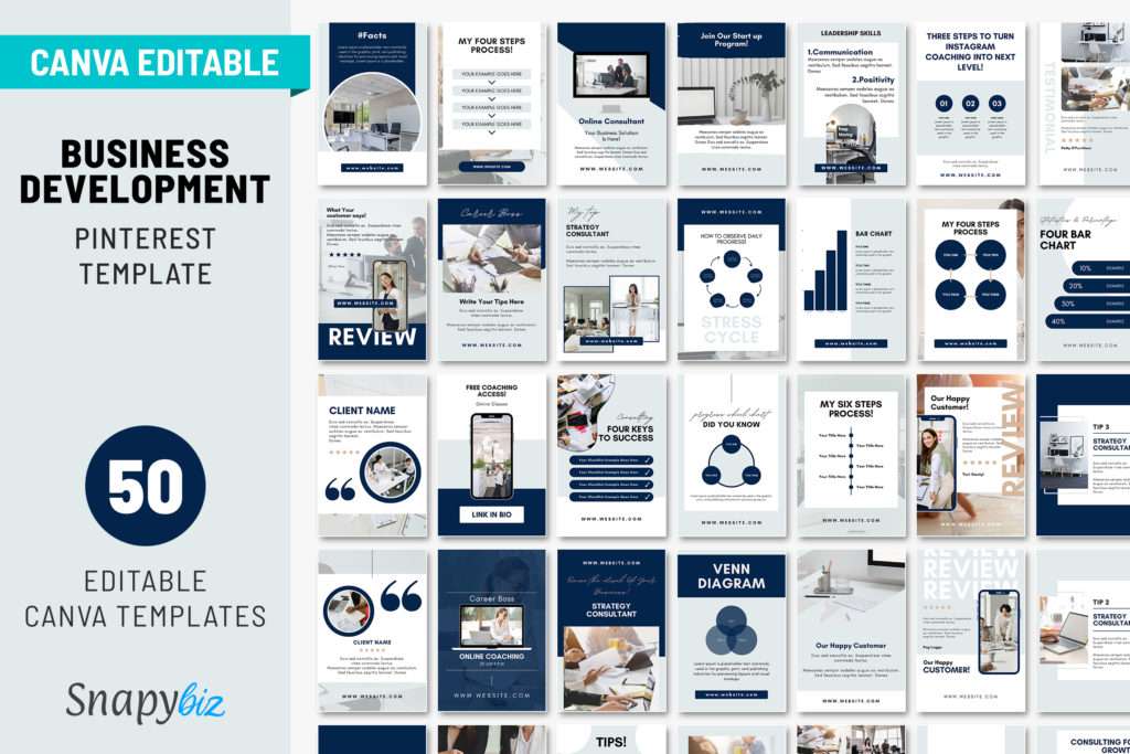 business development pinterest canva pins template