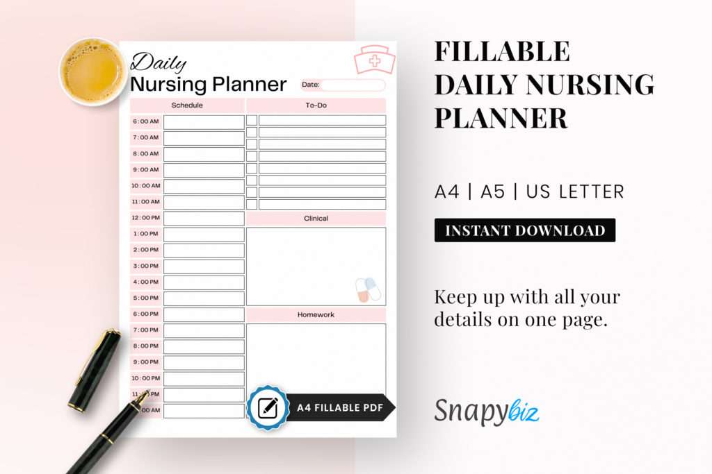 daily nursing school printable
