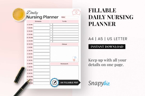 Daily nursing school printable