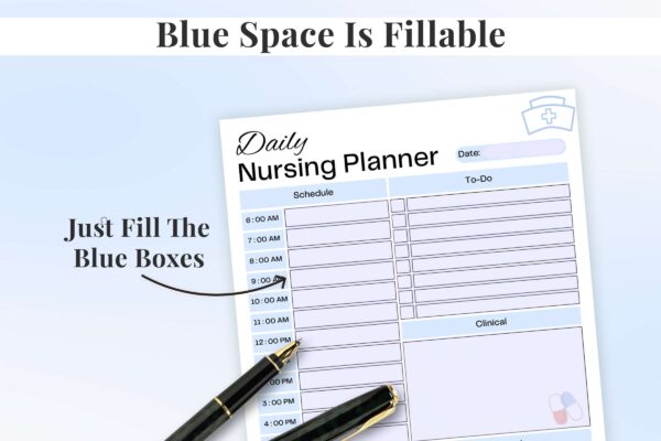 Daily Nursing Planner Feature Image 2 1 Daily nursing school printable planner (copy)