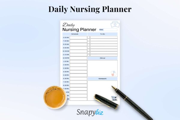 Daily Nursing Planner Feature Image 5 1 Daily nursing school printable planner