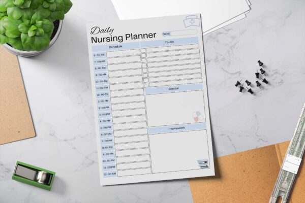 Daily Nursing Planner Feature Image 8 1 Daily nursing school printable planner