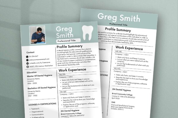 Dental Resume Template Feature Images 8 Auto draft